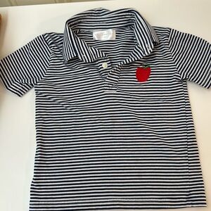 Striped Back to School Polo with apple